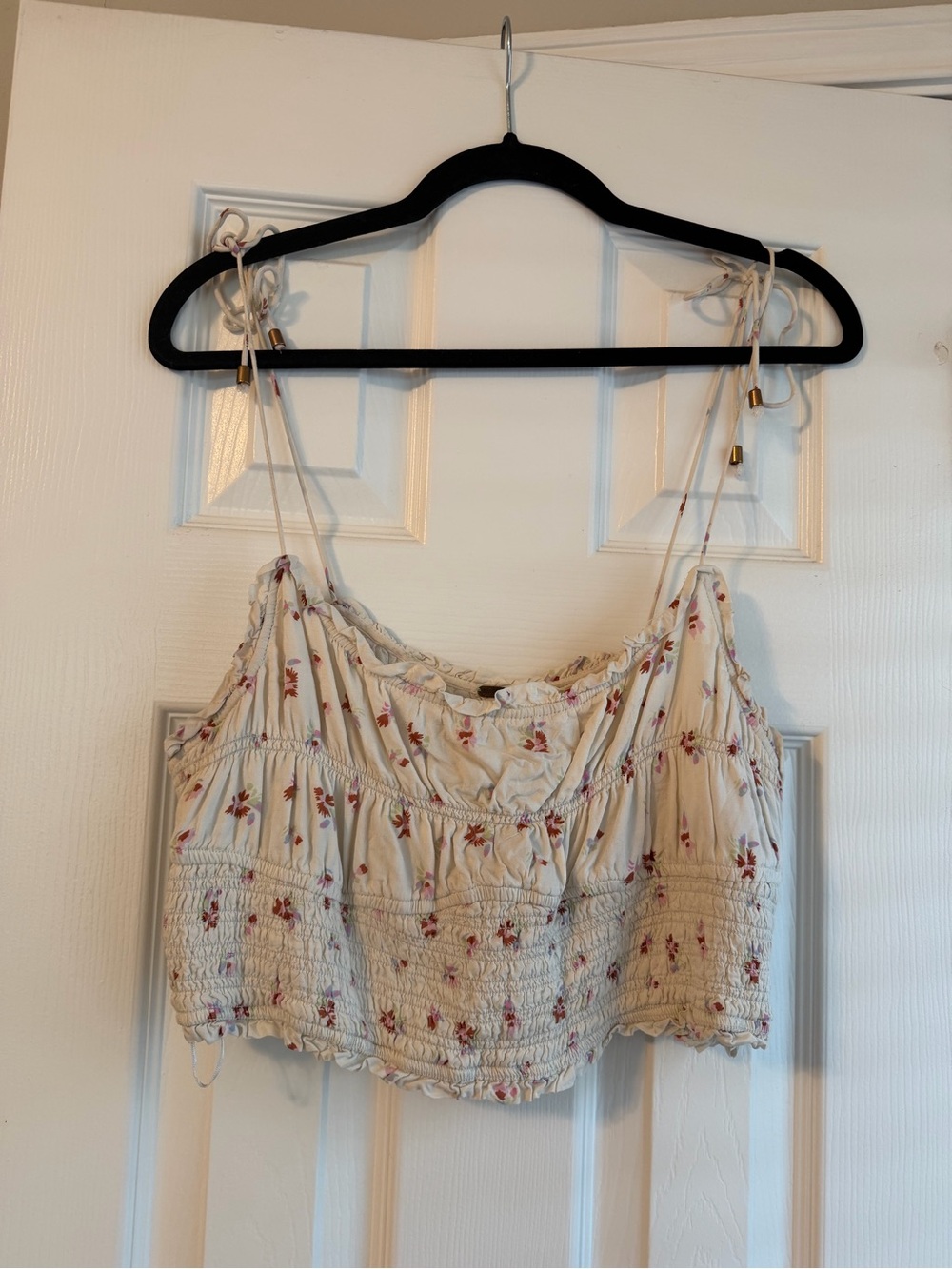 Cream Floral Crop Top- Free People